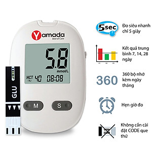 Máy đo đường huyết Yamada - Giọng nói tiếng Việt thông minh, đo chỉ số hồng cầu HCT, tặng 10 que thử