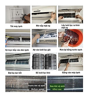 Bình xịt vệ sinh điều hòa/máy lạnh & các loại quạt thông gió Hàn Quốc Sandokkaebi - 330ml