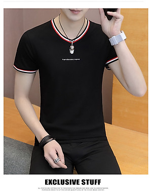 Áo thun nam ngắn tay cổ tim body thời trang SITAKI cao cấp ATN06