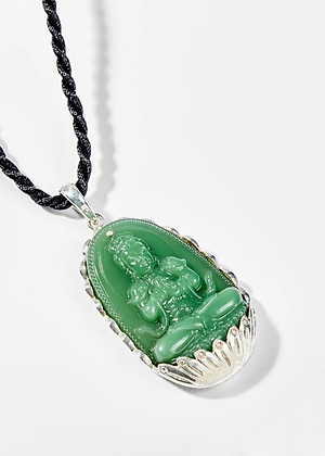 Mặt Dây Chuyền Phật Bản Mệnh Đá Ngọc Tủy Xanh size 4x2.5cm - Ngọc Quý Gemstones