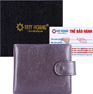 Ví Nam Bấm Nút Huy Hoàng HT2143 (12.5 x 10 cm) - Nâu
