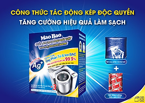 Chất Làm Sạch Lồng Giặt Mao Bao Ion Bạc Nâng Cấp Mới 300g + 6g