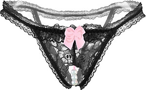 Quần lọt khe nữ đũng bi - đen