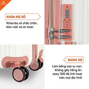 Vali du lịch BAMOZO 8809 vali kéo nhựa được bảo hành 5 năm