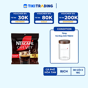 [Tặng Hũ Thủy Tinh NESCAFÉ HOẶC TRÀ SỮA NESTEA] Cà phê Hòa tan NESCAFÉ CAFÉ VIỆT 35  gói Vị Mạnh đặc trưng