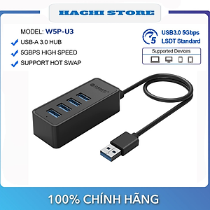 Hub USB 3.0 Orico 4 Cổng W5P-U3 - Hàng Chính Hãng