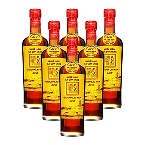 Đặc Sản Phan Thiết - [Thùng 6 Cá Vàng - 60N - 500Ml] Nước Mắm Tĩn Cá Cơm Ruột Đỏ Độ Đạm 60N Chai Thuỷ Tinh 500Ml Nước Mắm Truyền Thống
