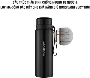 Bình Giữ Nhiệt Bằng Thép Không Gỉ Lock&Lock Vacuum Bottle LHC6180SLV (800ML)