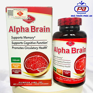 Viên uống bổ não Alpha Brain Olympian Labs Mỹ 60 viên chứa ginkgo biloba giúp tăng cường tuần hoàn não