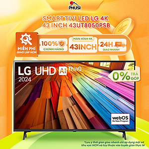 Smart Tivi LG 4K 43 inch 43UT8050PSB Mới 2024 - Hàng chính hãng - Giao HCM và 1 số tỉnh thành