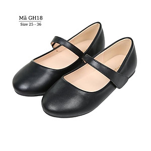 Giày búp bê bé gái màu đen bệt da mềm cao cấp êm thời trang đi học mang tiệc mặc áo dài váy công chúa 4 - 10 tuổi GH18
