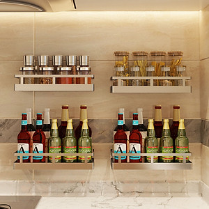 Kệ đựng gia vị inox 304 dán tường Hobby home decor KGV size tùy chọn