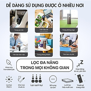 MÁY LỌC KHÔNG KHÍ ĐA NĂNG - Lọc Không Khí Cho Nhiều Không Gian Và Khử Mùi Hiệu Quả, Lõi Lọc HEPA Lọc Sạch Bụi Mịn PM2.5 (Màu đen) - Hàng Nhập Khẩu