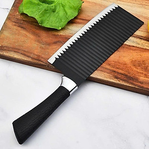 Dao Nhật K03 - đen mũi vuông ,dao bếp thiết kế gợn sóng ,giảm mút dính lưỡi dao thép không rỉ , sắc bén ,cán dao bọc cao su êm ái , chắc chắn chống trơn trượt