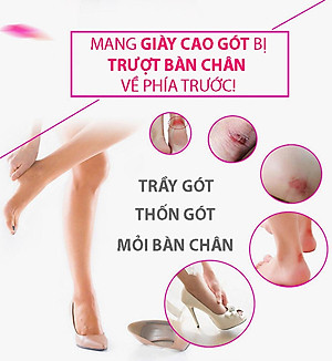 2 cặp lót giày( 4 chiếc loại nửa bàn chân) chống tuột, chống chầy gót chân và giúp giảm size giày bị rộng Sunzin 