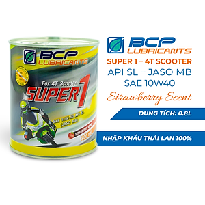 Nhớt xe tay ga 0.8L JASO MB -  Công thức cải tiến - mùi dâu, màu đỏ - Tặng phễu thay nhớt