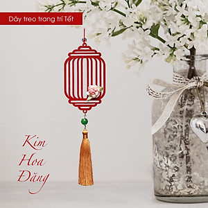 Combo 6D - Bộ 6 dây treo trang trí Tết Khai Lộc Hoàng Kim màu đỏ, trang trí mai, đào