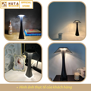 Đèn Led Để Bàn Quầy Bar Nhà Hàng Huta ET1 Cảm Ứng Tích Điện Pin Sạc Điều Chỉnh Độ Sáng, 3 Màu Sắc Ánh Sáng, Decor Trang Trí Quán Cà Phê, Lounge