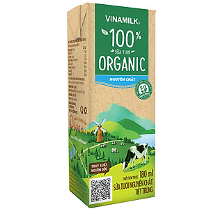 Thùng 12 Hộp Sữa Tươi Tiệt Trùng Vinamilk 100% Organic Không Đường (1lít)
