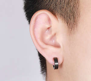 Bông Tai Nam Khoen Tròn Loại Kẹp Ko Cần Bấm Lỗ Tai Chất Liệu Thép Titan Ko Rỉ Ko Dị Ứng TT 0851 - 1 Cặp