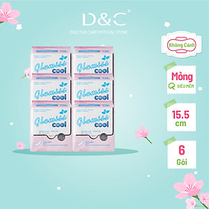 Combo 6 Băng vệ sinh hàng ngày Glamiss Cool BVS thảo dược 16cm siêu mát siêu khô thoáng