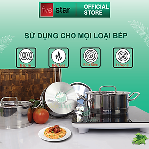Bộ nồi quánh inox Fivestar 3 đáy từ nắp inox 3 món