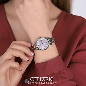 Đồng Hồ Nữ Citizen Đính Đá Swarovski Dây Thép Không Gỉ EM0896-89Y - Mặt Xà Cừ