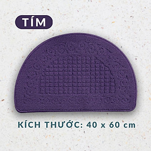 Thảm Chùi Chân Vải Hình Bán Nguyệt TOKDODO Chống Trượt Cao Cấp.