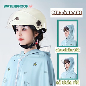 Áo Mưa Một Đầu Có Kính Che Mặt Bảo Vệ Toàn Thân Dày Dặn, Bền Chống Thấm Mưa Tuyệt Đối Phong Cách Thời Trang - HÀNG CHÍNH HÃNG MINIIN