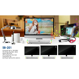 Loa Vi Tính SoundMax SB-201 2.0 12W - Hàng Chính Hãng.