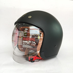 Nón bảo hiểm 3/4 kính âm Royal M139 Đen nhám cao cấp Lót tháo rời, che hết mặt