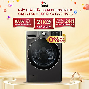 Máy giặt sấy LG AI DD Inverter giặt 21 kg - sấy 12 kg F2721HVRB - Hàng chính hãng - Chỉ giao HCM