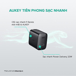 Cốc Sạc Nhanh Siêu Nhỏ Aukey PA-F1S Cổng Type C Power Delivery 20W | Hàng Chính Hãng