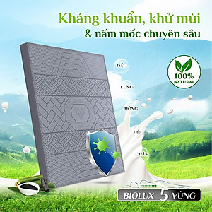 Nệm Cao Su Kim Cương 5Zone Than Hoạt Tính BIOLUX