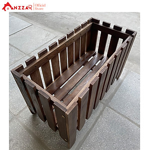 Chậu gỗ trồng cây, hoa, chậu chữ nhật trồng cây ban công-03