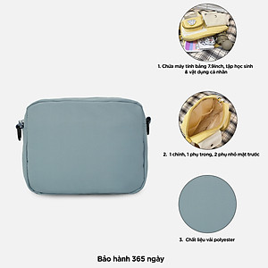 Túi đeo chéo nữ đi chơi, túi xách nữ đeo vai messenger kèm huy hiệu hoạt hình dễ thương IDIGO FF6 - 2017