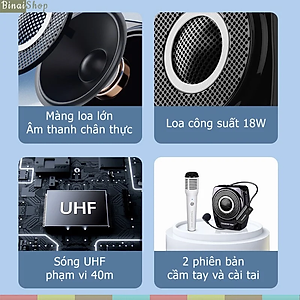 Takstar E8W - Máy Trợ Giảng Không Dây UHF, Hỗ Trợ Bluetooth, Cổng USB, Công Suất 18W, Sử Dụng 12 Giờ- Hàng chính hãng