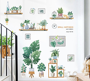 Sticker Giấy Dán Tường Decal Dán tường Mẫu Hoa Lá Cực Xinh ZH028