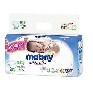 Tã dán cao cấp Moony 3S dành cho trẻ sơ sinh dưới 3 KG