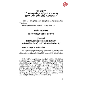 Bộ Luật Tố tụng Hình sự (sửa đổi, bổ sung năm 2021) - bản in 2024