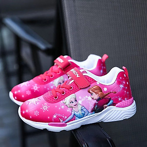 Giày Thể Thao Bé Gái Hình Elsa And Anna T15 - Hồng (3 - 7 Tuổi)