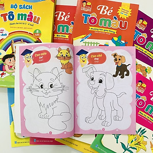 Túi tô màu song ngữ Anh Việt - Tô màu sáng tạo cho trẻ 3 - 4 tuổi - Tặng kèm bộ sáp 12 màu