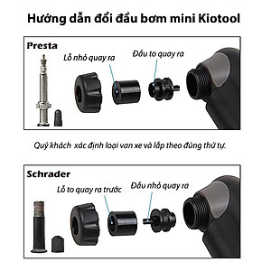Bơm xe đạp gắn treo xe Kiotool chắc chắn nhỏ gọn cơ động kèm đủ phụ kiện