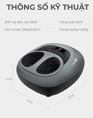 Máy Massage Chân VISPO VP-C21G - Máy Massage Lòng Bàn Chân, Mu Bàn Chân Công Nghê Hiện Đại, Xoa Bóp, Trườm Ấm Thư Giãn, giải tỏa Căng Thằng Mệt Mỏi