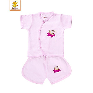 Bộ sơ sinh cotton tay ngắn cài lệch nhiều màu cho bé