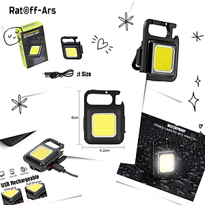 Đèn LED Mini Móc Khóa - Đèn Pin COB - Đèn Pin Dã Ngoại - Sạc Type C Tiện Dụng