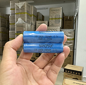 Pin Sạc Nanomax ICR 18650 Dung Lượng 1500mAh 3.7v Cho Loa Kéo Quạt Mini Đèn Pin Tông Đơ Sạc Dự Phòng Hàng Chính Hãng