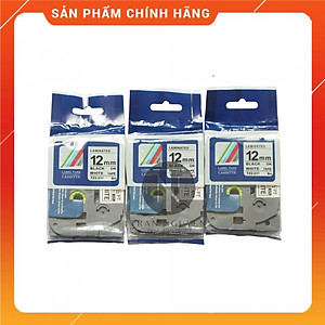 Nhãn In đa lớp Tz2-231 - Đen nền trắng 12mm x 8m - Hàng nhập khẩu
