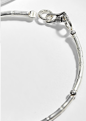 Vòng Tay Bạc 1 Hạt Đá Cẩm Thạch Phối Charm Bàn Tay Hamsa Bạc Ngọc Quý Gemstones