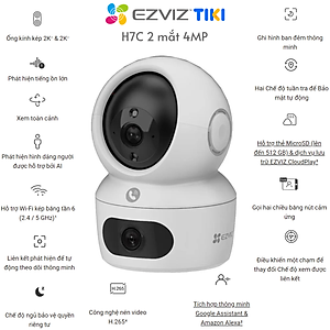 Camera IP Wifi EZVIZ H7C Dual - 2 Camera 4MP + 4MP Quay quét 360 Độ, Gọi Điện Hai Chiều - Hàng Chính Hãng